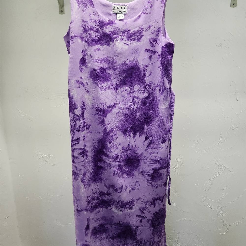 Women's  petite size 8 maxi sleeveless summer dress purple